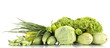 fresh green vegetables isolated on white