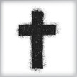 grunge cross symbol