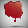 map of Poland in form of a balloon