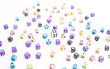 Set of a lot of colored cubes