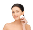 beautiful woman with cotton pad