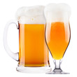 Frosty fresh beer with foam