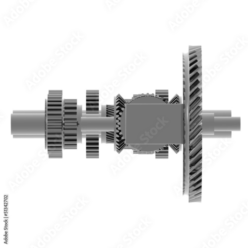 Illustration: Getriebe Seitenansicht Getriebe Seitenansicht