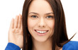 happy woman listening gossip