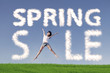 Spring sale jumping concept