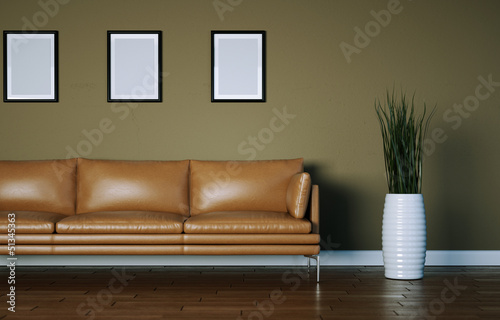 Illustration: braunes Ledersofa modernes Design braunes Ledersofa modernes Design