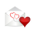 Illustration: Open envelope with valentine heart Open envelope with valentine heart