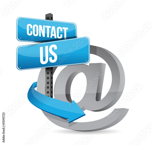 Illustration: E mail contact us at sign E mail contact us at sign