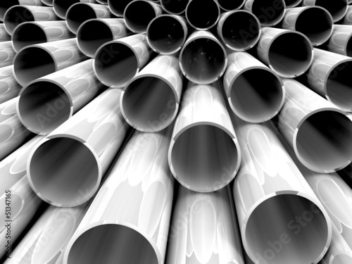 Illustration: 3D chrome tubes - high technology background. 3D chrome tubes - high technology background.