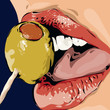 Girl eating olive