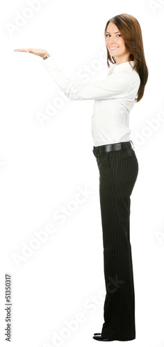 Photo: Full body of happy business woman showing Full body of happy business woman showing