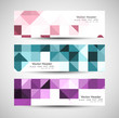 Abstract shiny colorful mosaic header background white vector