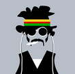 man with rastafarian headband and marijuana