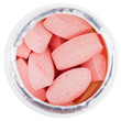 pink pills in white container