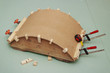 Gluing the arch of hardboard  on  rule