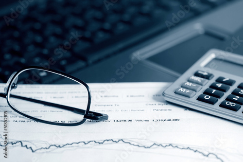 Photo: Stock market graphs and charts Stock market graphs and charts