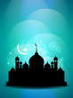 Abstract religious eid background with mosque.