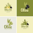 Vector: set of four banners on the theme of olives and oil set of four banners on the theme of olives and oil