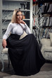 Young female posing in luxury vintage interior