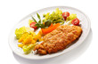 Fried pork chop and vegetable salad