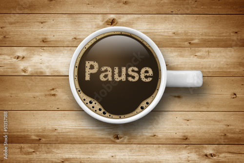 Illustration: Kaffeetasse mit Pause Kaffeetasse mit Pause
