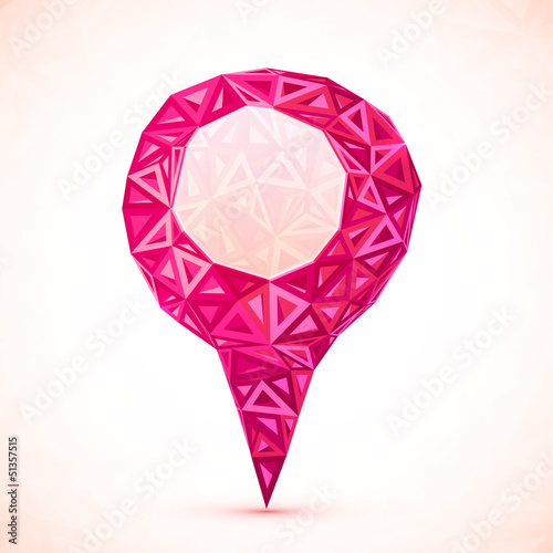 Vector: Abstract triangle pink vector map location pointer Abstract triangle pink vector map location pointer