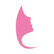 Beautiful profile of young woman pink vector