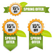 Sping offer 15 percent off buttons yellow