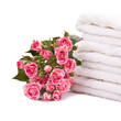 Foto: Stack of white terry towels Stack of white terry towels
