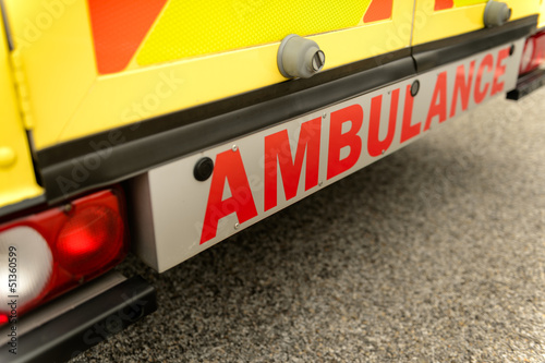 Photo: Ambulance car from behind sign Ambulance car from behind sign
