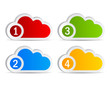 Numbered cloud labels, vector illustration