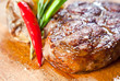 Juicy steak with vegetables