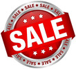 Button Banner "SALE" rot/silber