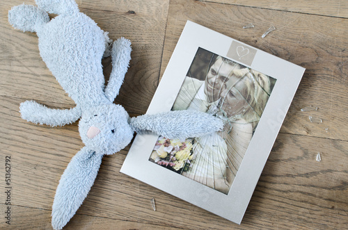 Photo: concept of divorce, broken photo frame marriage concept of divorce, broken photo frame marriage