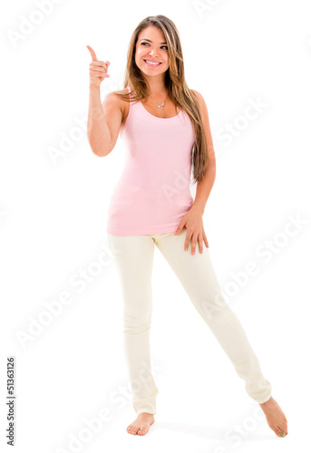 Photo: Woman pointing at something Woman pointing at something