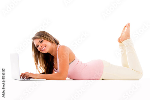 Photo: Casual woman with a laptop Casual woman with a laptop