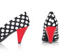Peeptoe schwarz weiss rot Collage