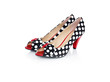 Peeptoes schwarz weiss rot