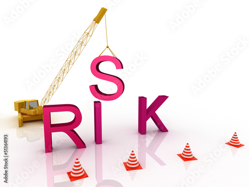Illustration: Risk letters falling apart Risk letters falling apart