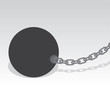 Large ball and chain with shadow