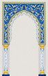 Islamic arch design in classic blue color