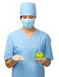 Photo: Doctor with pill and apple Doctor with pill and apple