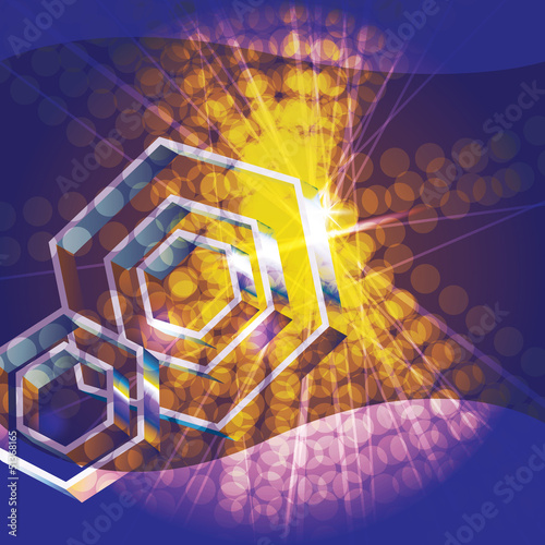 Illustration: Abstract background with 3d hexagons Abstract background with 3d hexagons