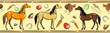 Horse and horseback riding tack seamless border