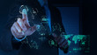 engineer works industry diagram on virtual computer as concept