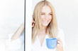Gorgeous woman with coffee cup