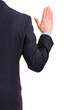 Businessman taking oath.