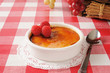 Creme Brulee with raspberries