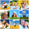 Happy family collage.
