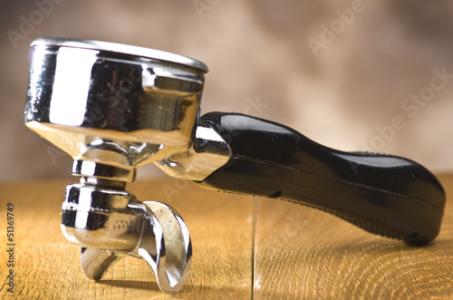 Photo: An espresso machine group head for italian coffee An espresso machine group head for italian coffee